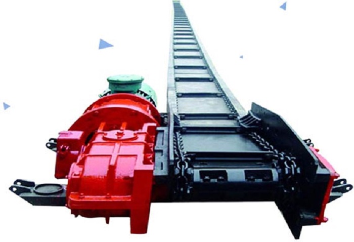Coal mining scraper conveyor has three 